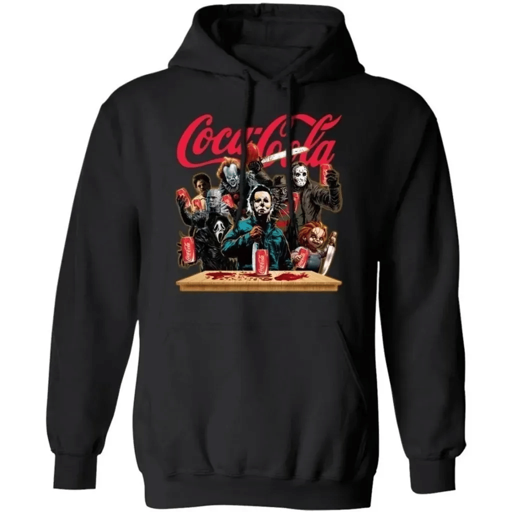 Horror Characters Drink Coca Cola Hoodie Funny Halloween Gift Tt09