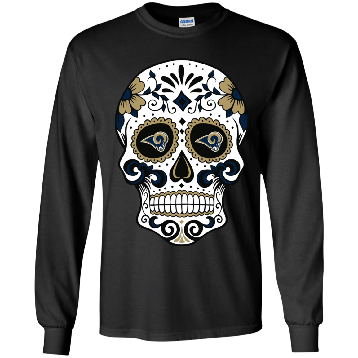 Los Angeles Rams Sugar Skull T-Shirt Long Sleeve Sweatshirt Hoodie