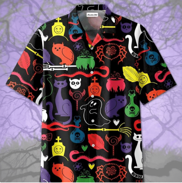 Colorful Halloween Hawaiian Shirt – Halloween Hawaiian Shirt