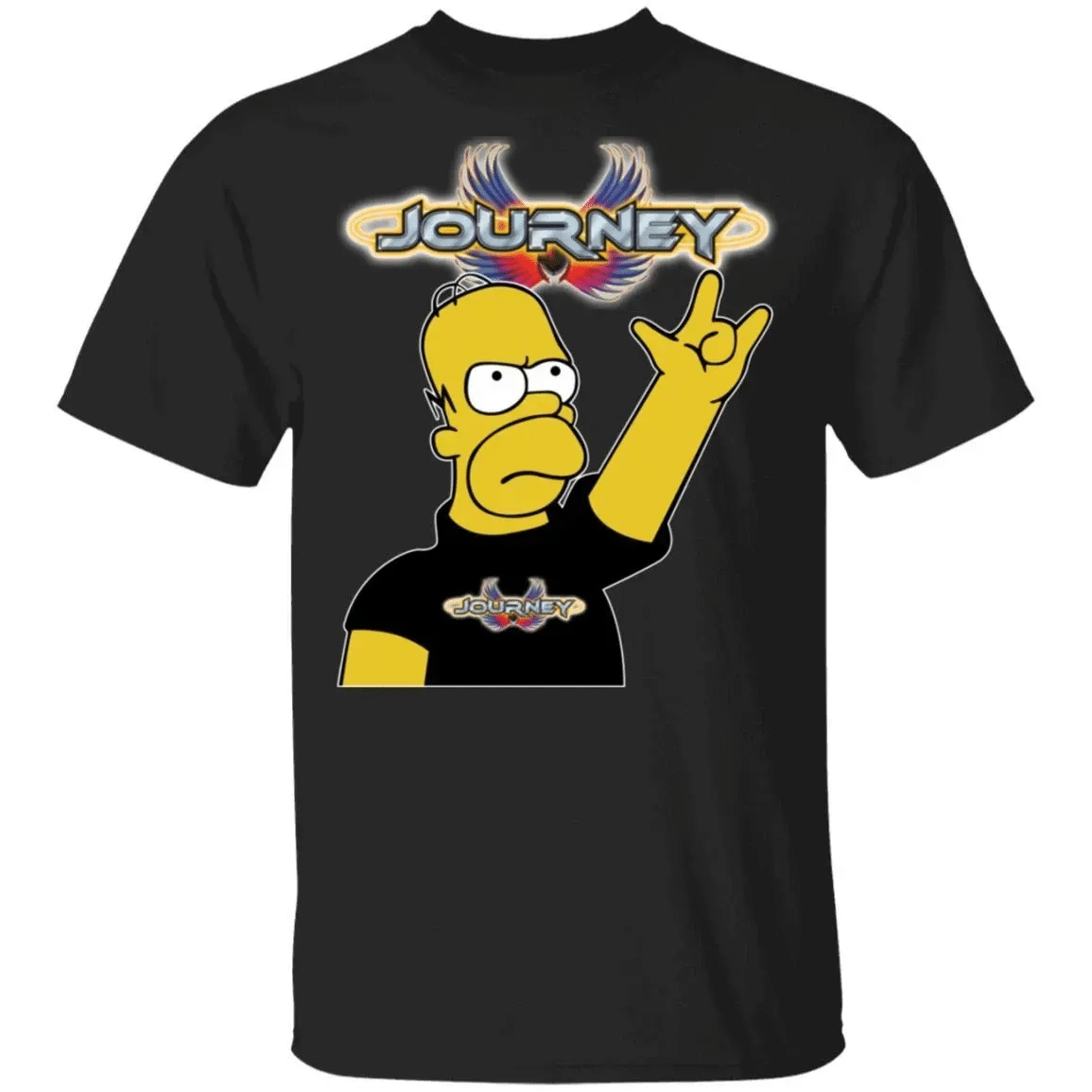 Homer Simpson Journey Tee Shirt Rock Band T-Shirt Mt01