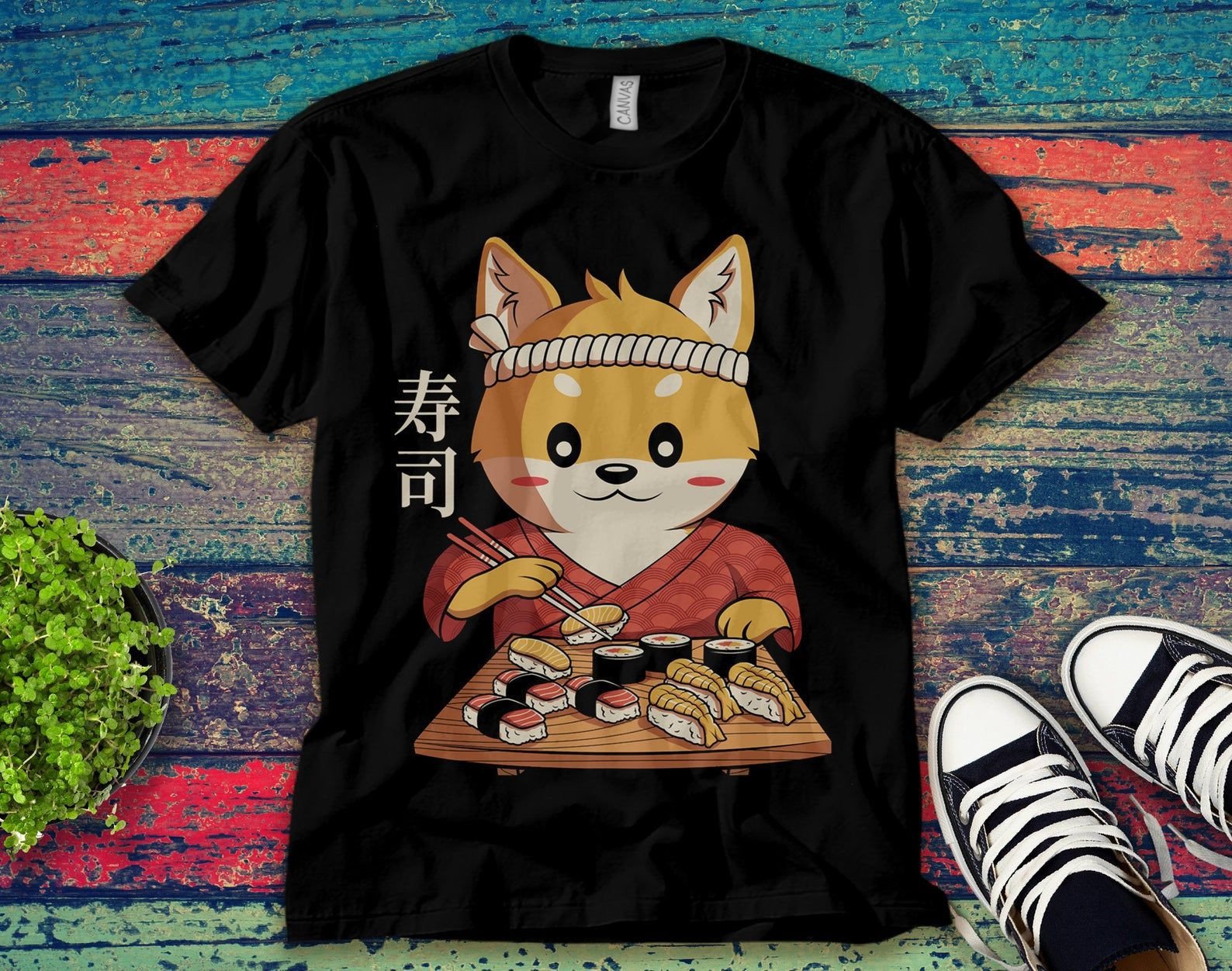 Cat Master Chef Make Sushi Japanese Food Vintage Unisex T-Shirt Unisex Adult Bella Shirt Gift Ke2787