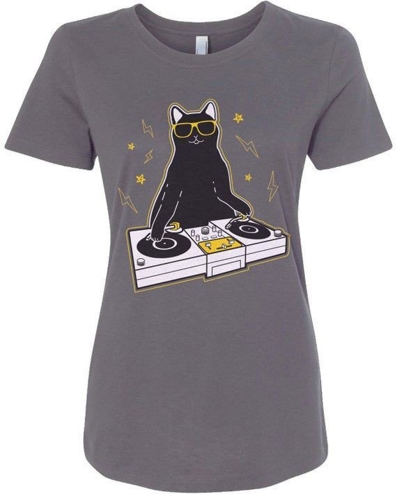 Cat Dj Shirt Raw Edge Raglan Shirt Fi Shirt