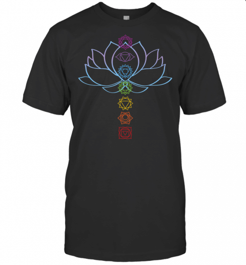 Spiritual Zen Lotus Flower Chakras Aligned Yoga Lover T Shirt