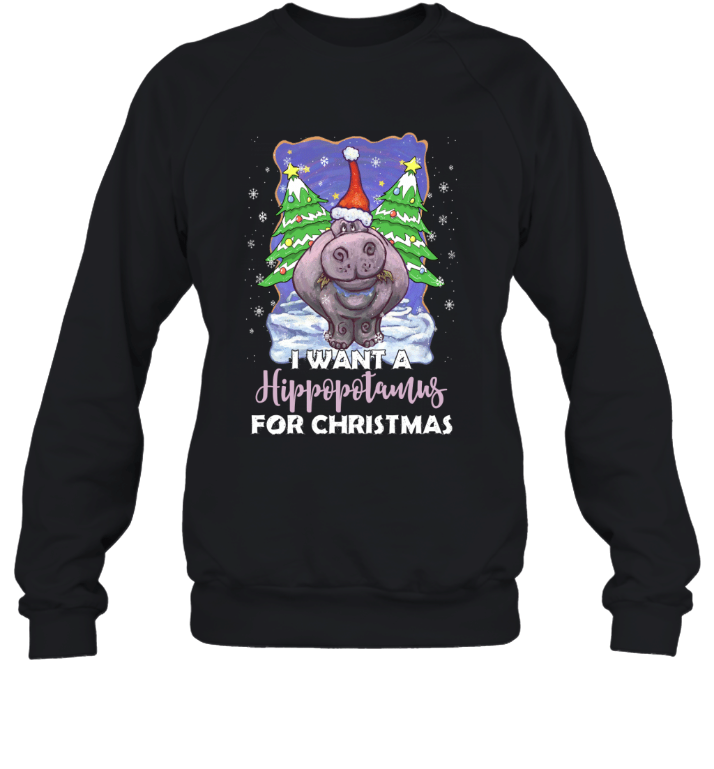 I Want A Hippotamus For Christmas Funny Sarcastic Shirt Sweatshirt