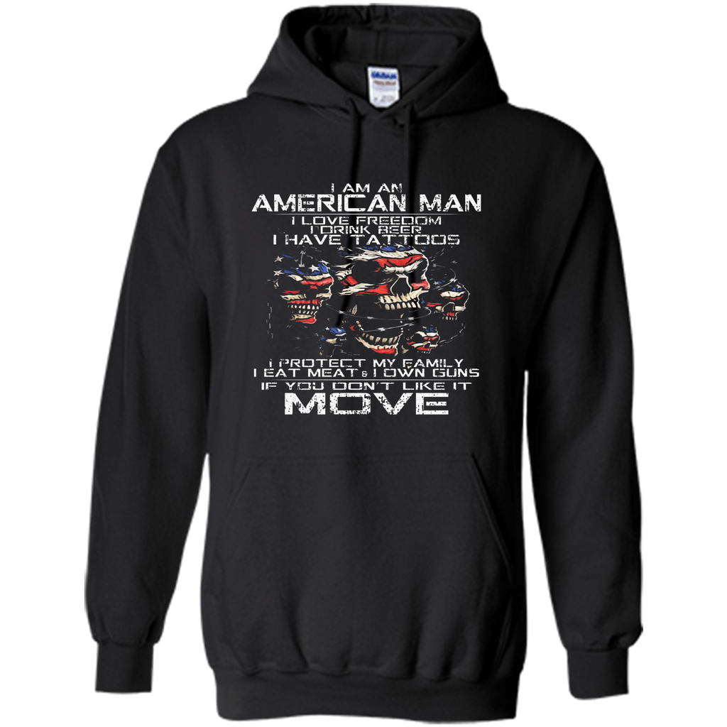 I Am An American Old Man Im Not Afraid To Be Patriotic I Love My Wife I Shoot Guns And I Have Tattoos Shirt