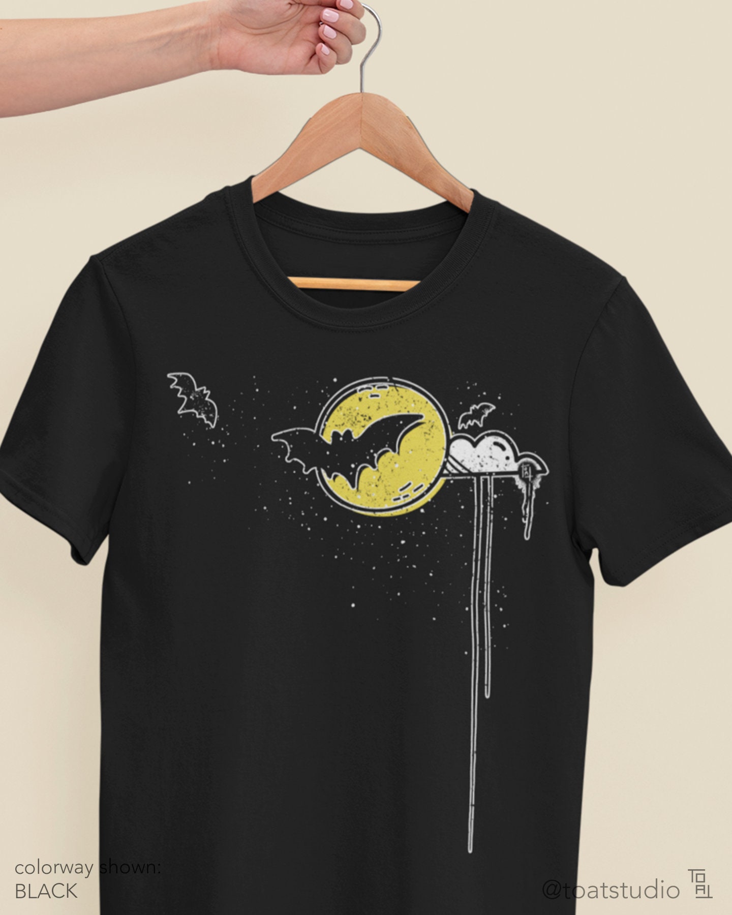 Halloween Night Unisex T-shirt, Cute Halloween Bats, Midnight Flight, Spooky Bats, Trick or Treat, Spooky Party, Nocturnal Bats