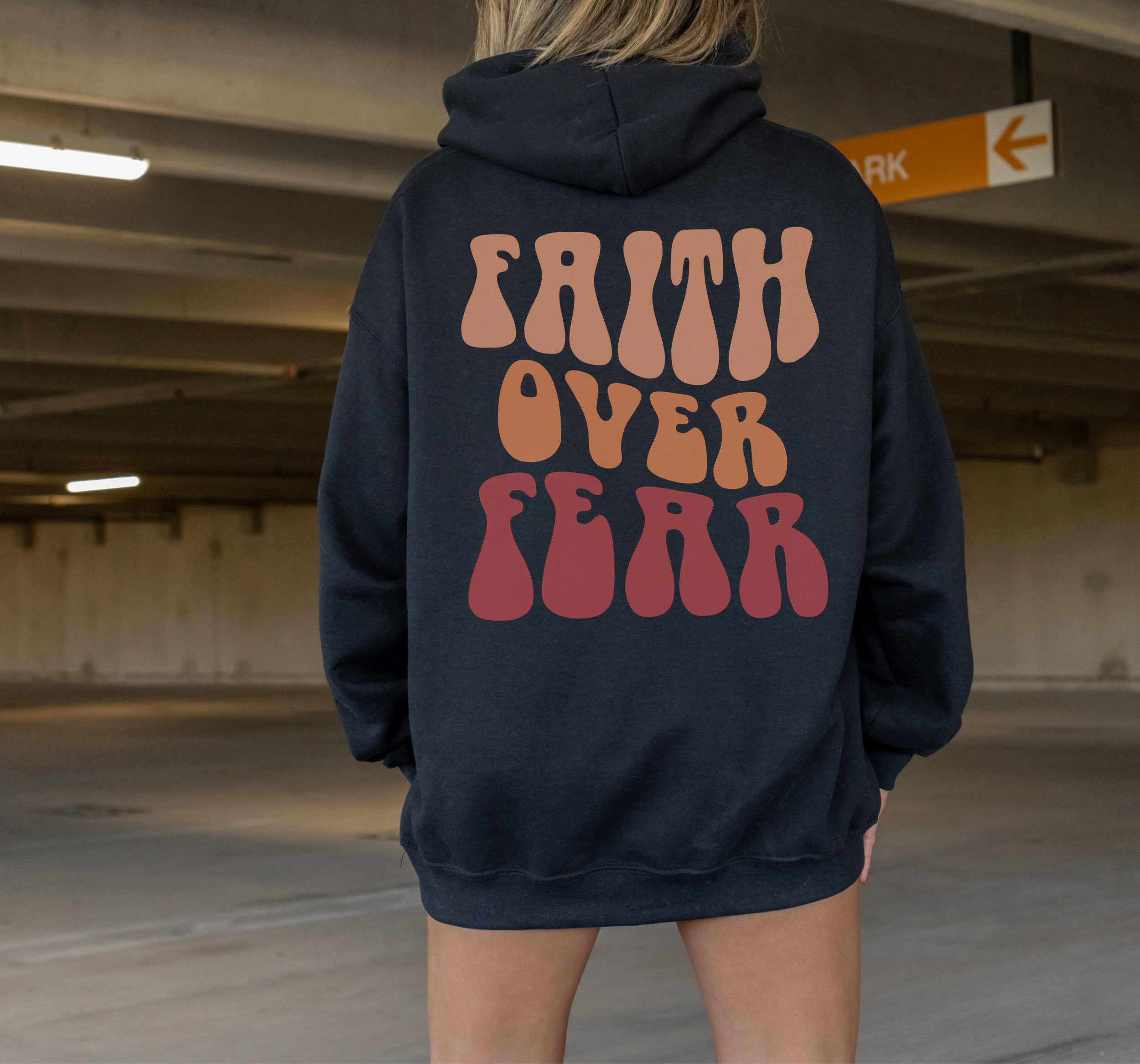 Faith Over Fear VSCO Hoodie Trendy Hoodies Egirl Clothing Oversized Sweatshirt Aesthetic Hoodie VSCO Hoodie Positive Hoodie Y2K Clothing