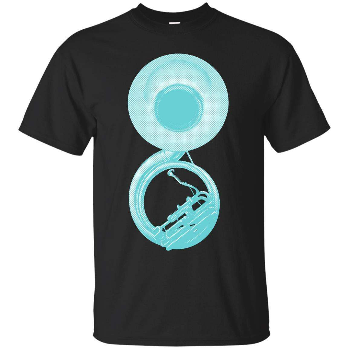 Sousaphone Retro Teal Halftone Brass Band T-Shirt