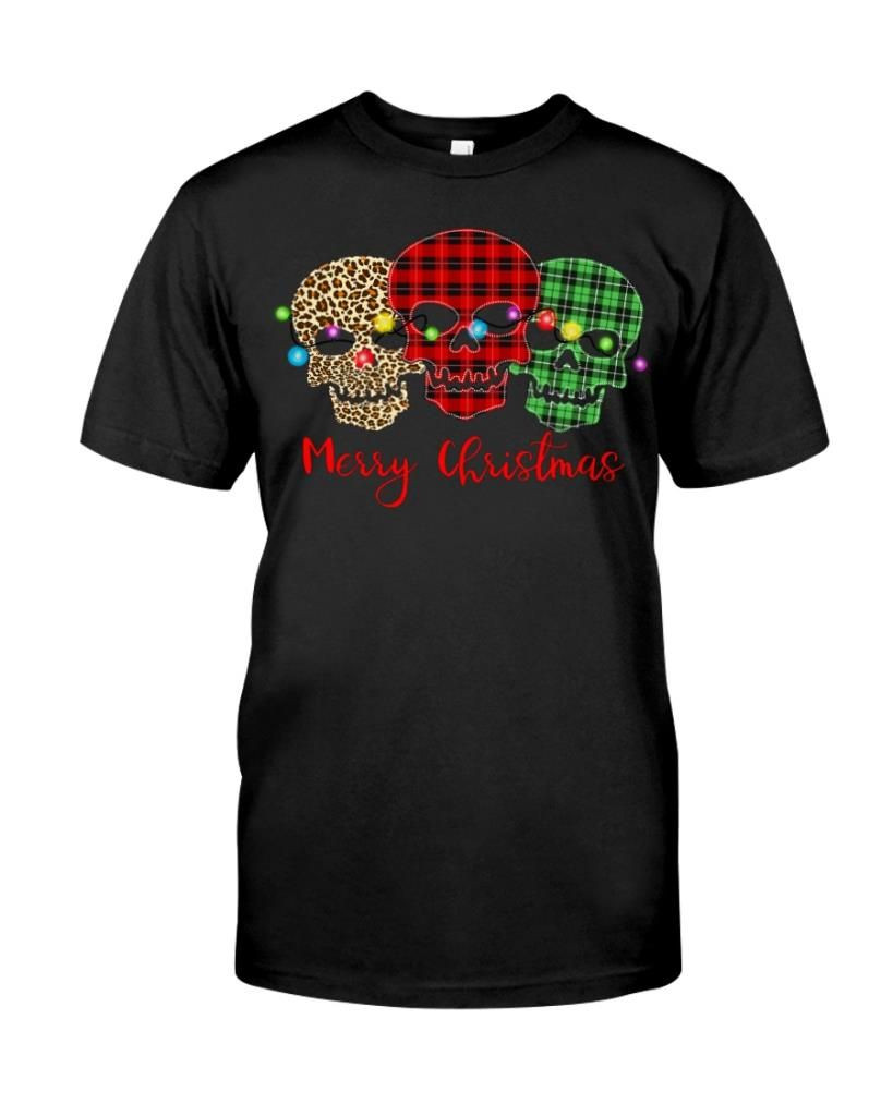 Merry Christmas Leopard Plaid Skulls Lights Noel Xmas Holidays Shirts