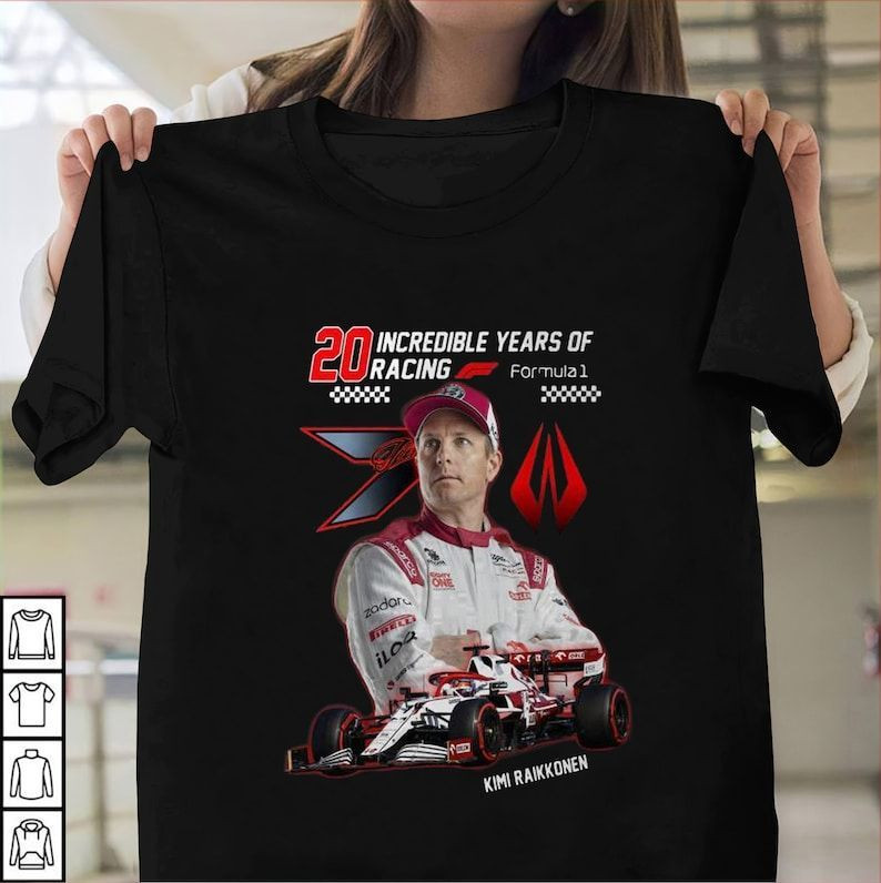 Kimi Raikkonen F1 Racing T-Shirts , 20 Incredible Years Of Racing Kimi Raikkonen Shirt