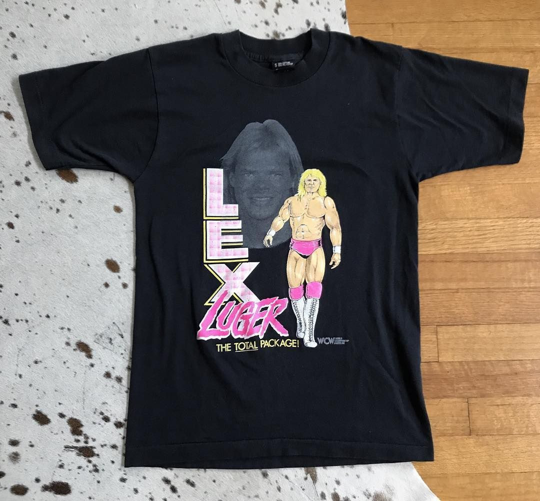 Wrestling 4 Sale Rare Vintage 1991 Wcw The Total Package Lex Luger Bl Shirt