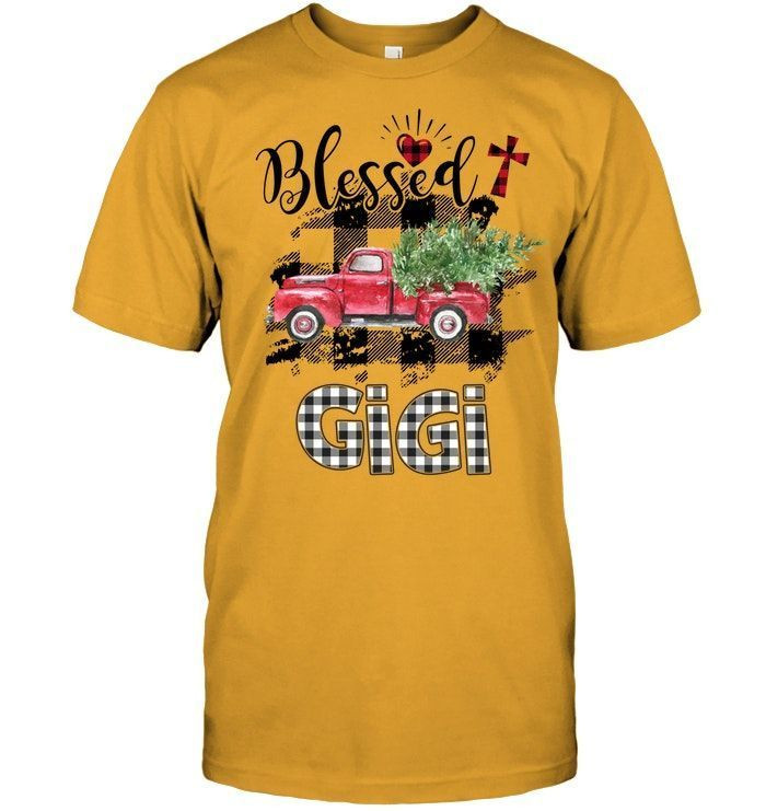 Blessed Gigi Black And White Plaid Christmas Noel Xmas Truck Christians Grandmothers Shirts