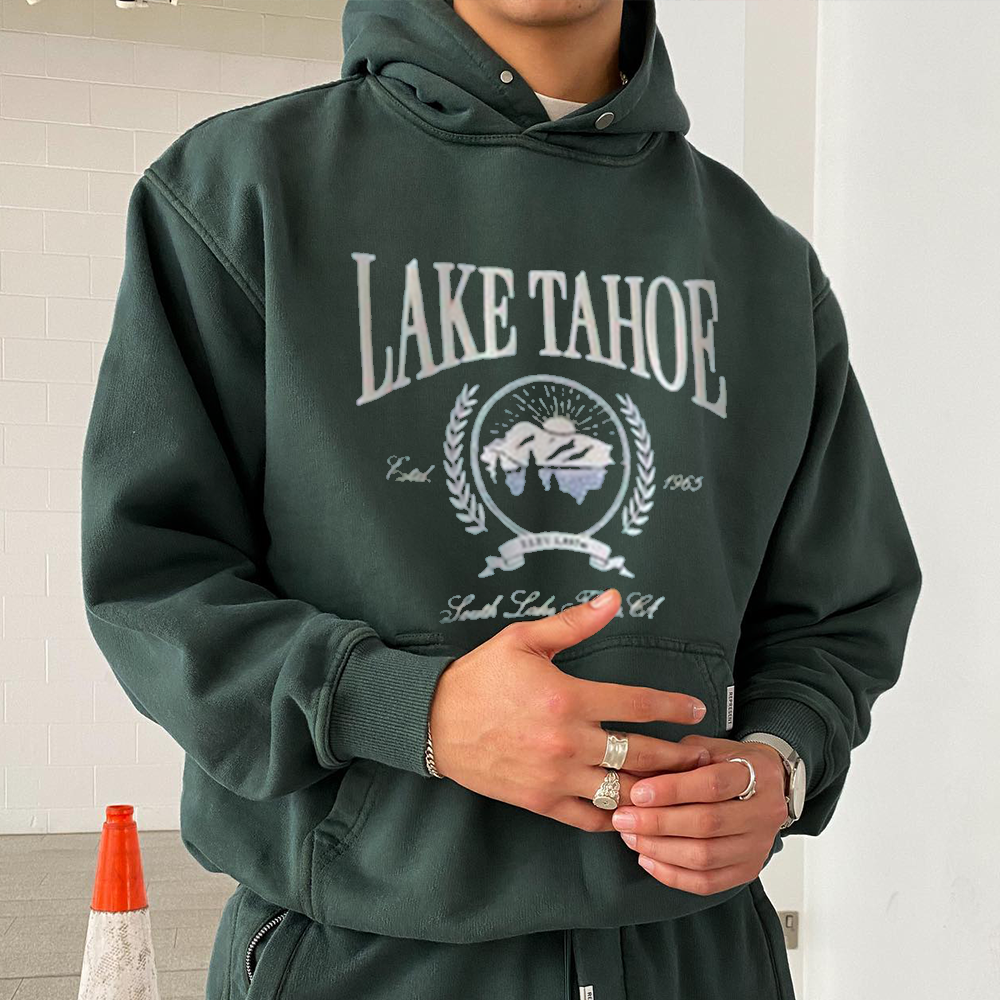 Lake Tahoe Print Vintage Versatile Sweatshirt