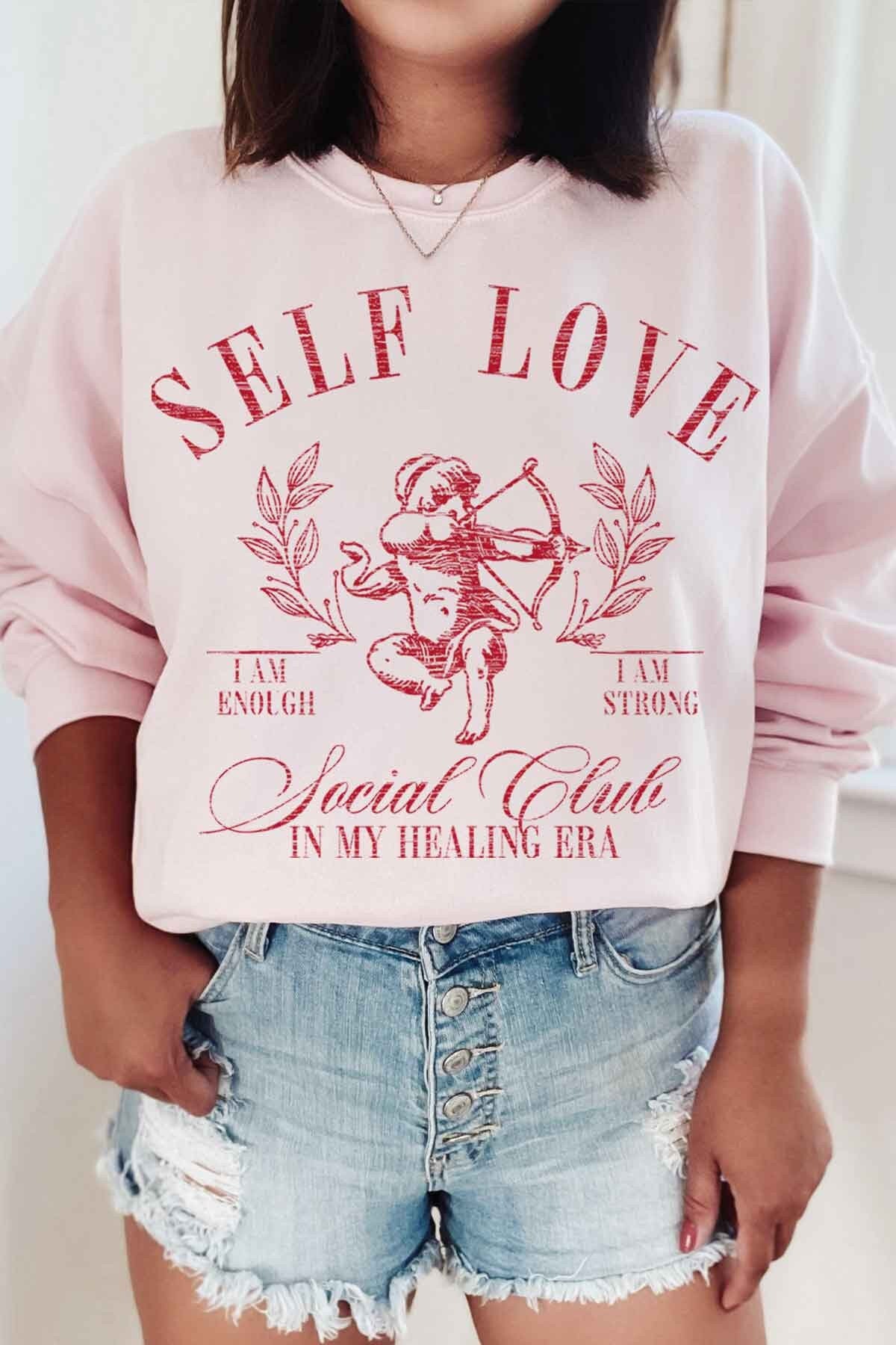 Self Love Sweatshirt Valentines Sweatshirt Social Club Valentine sweatshirt Valentines Day sweatshirt Cupid Sweatshirt Healing Era