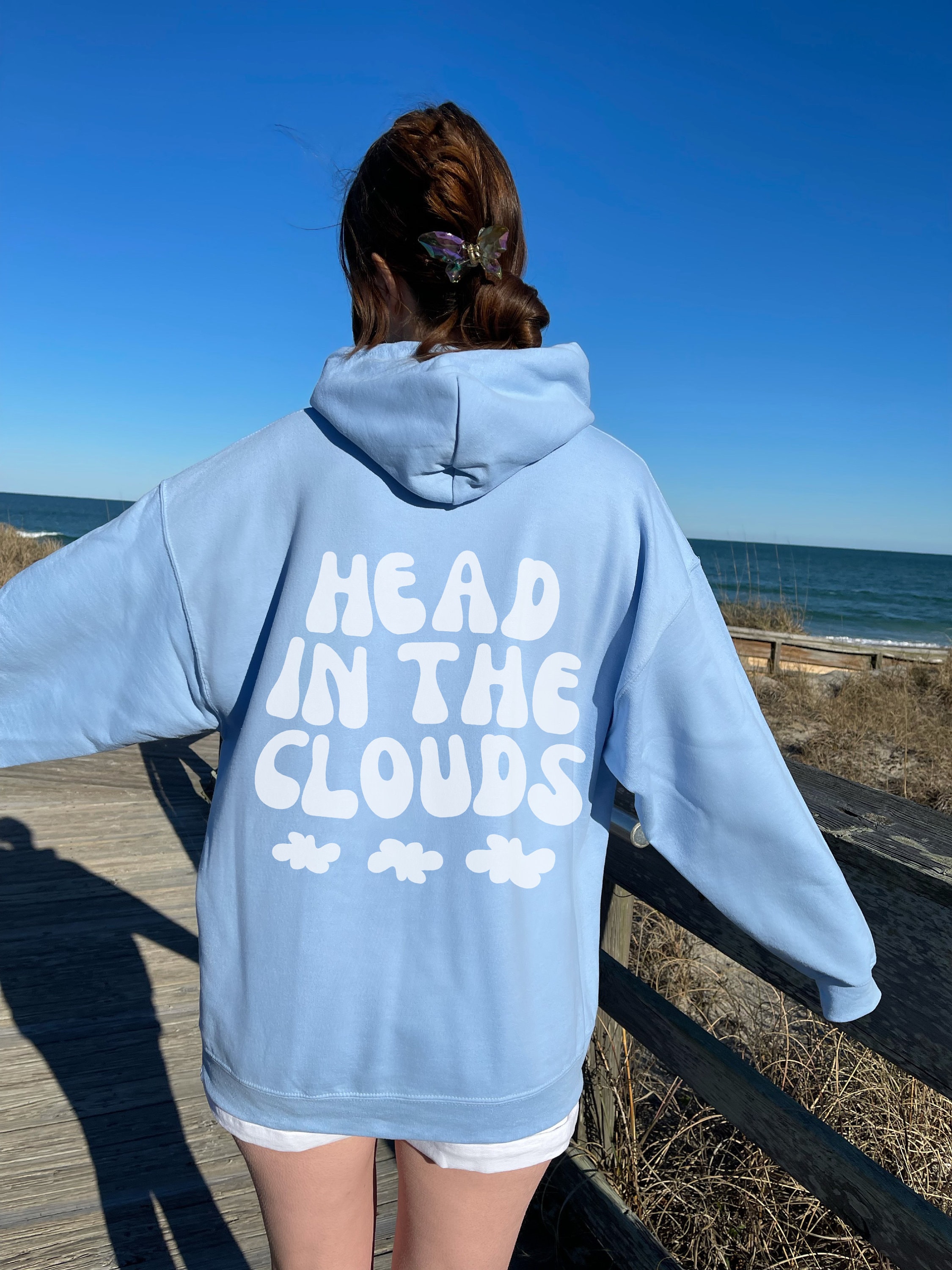 Head in the Clouds Hoodie with Words on Back Trendy Hoodie Egirl Clothing Oversized Hoodie Pinterest Hoodie VSCO Hoodie Preppy Sweatshirt