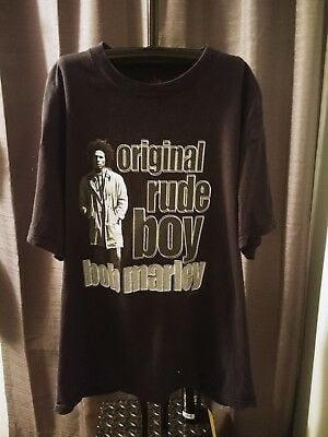 Vintage Bob Marley Rude Boy Graphic Black Shirt Reggae Shirt