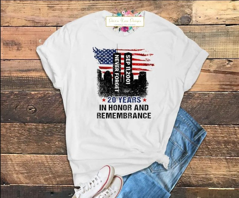 20 Years Later Graphic T-Shirt / Never Forget / September 11Th / New York / Twin Towers