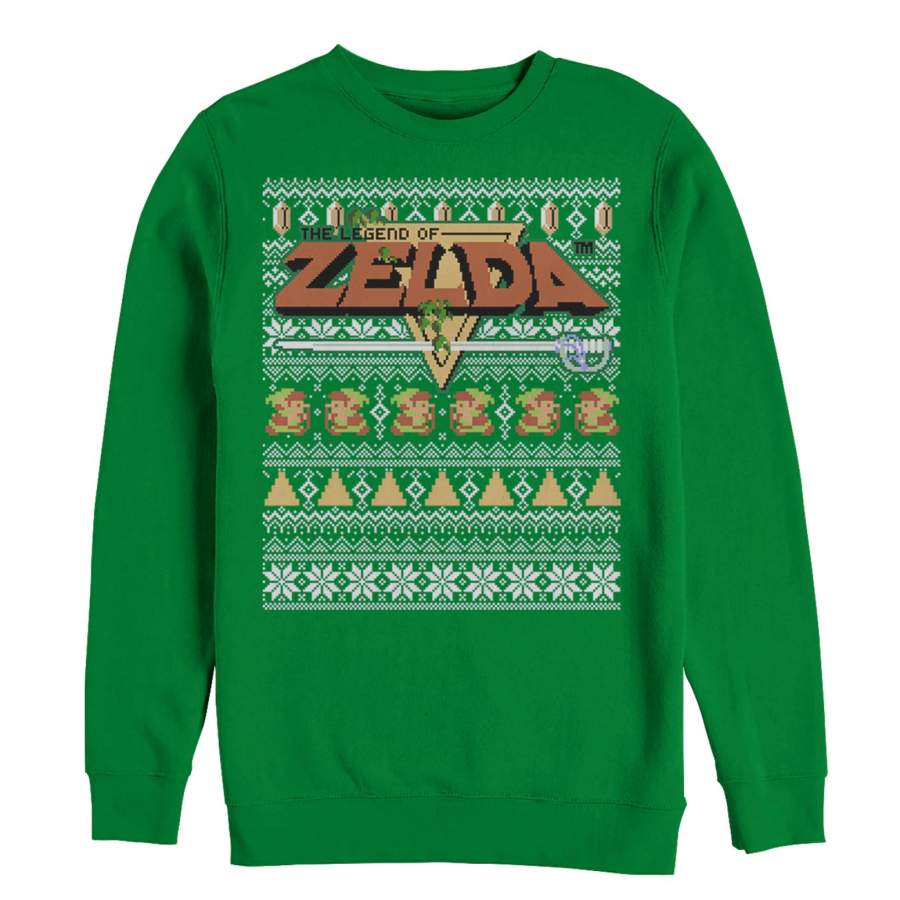 Nintendo Men’s Ugly Christmas Legend of Zelda  Sweatshirt