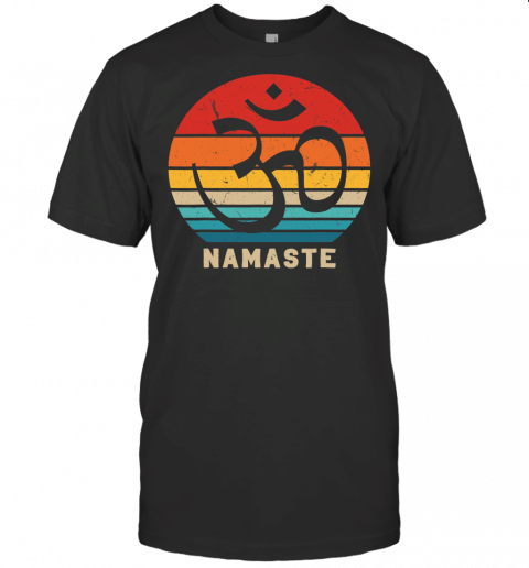 Vintage Namaste Om Zen Yoga Day Tantra Meditation Buddhism T Shirt