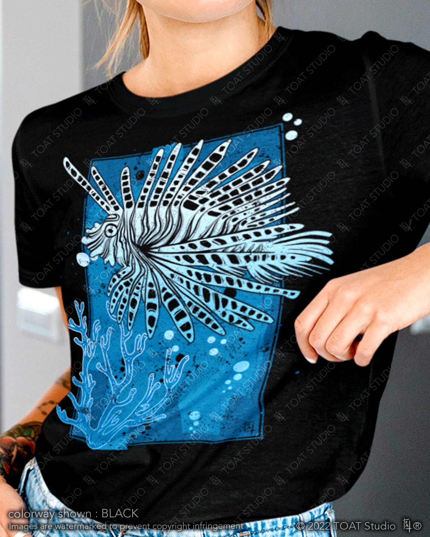 Lionfish Unisex T-shirt, Marine Biologist Gift, Aquatic wildlife, Coral Reef, Ocean Conservation, Beach Life, Under the Sea, Tropical Fish