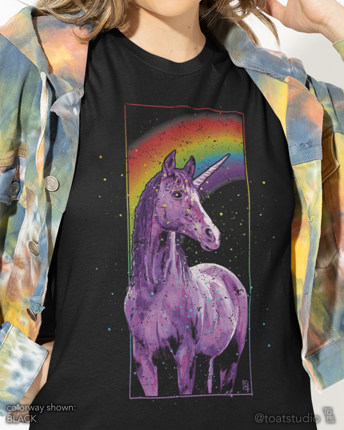 Unicorn Rainbow Unisex T-shirt, Unicorn Girl, Magical Unicorn, Mythical Creature, Fantasy Horse, Spirit Animal, Wild Horse, Rainbow Power