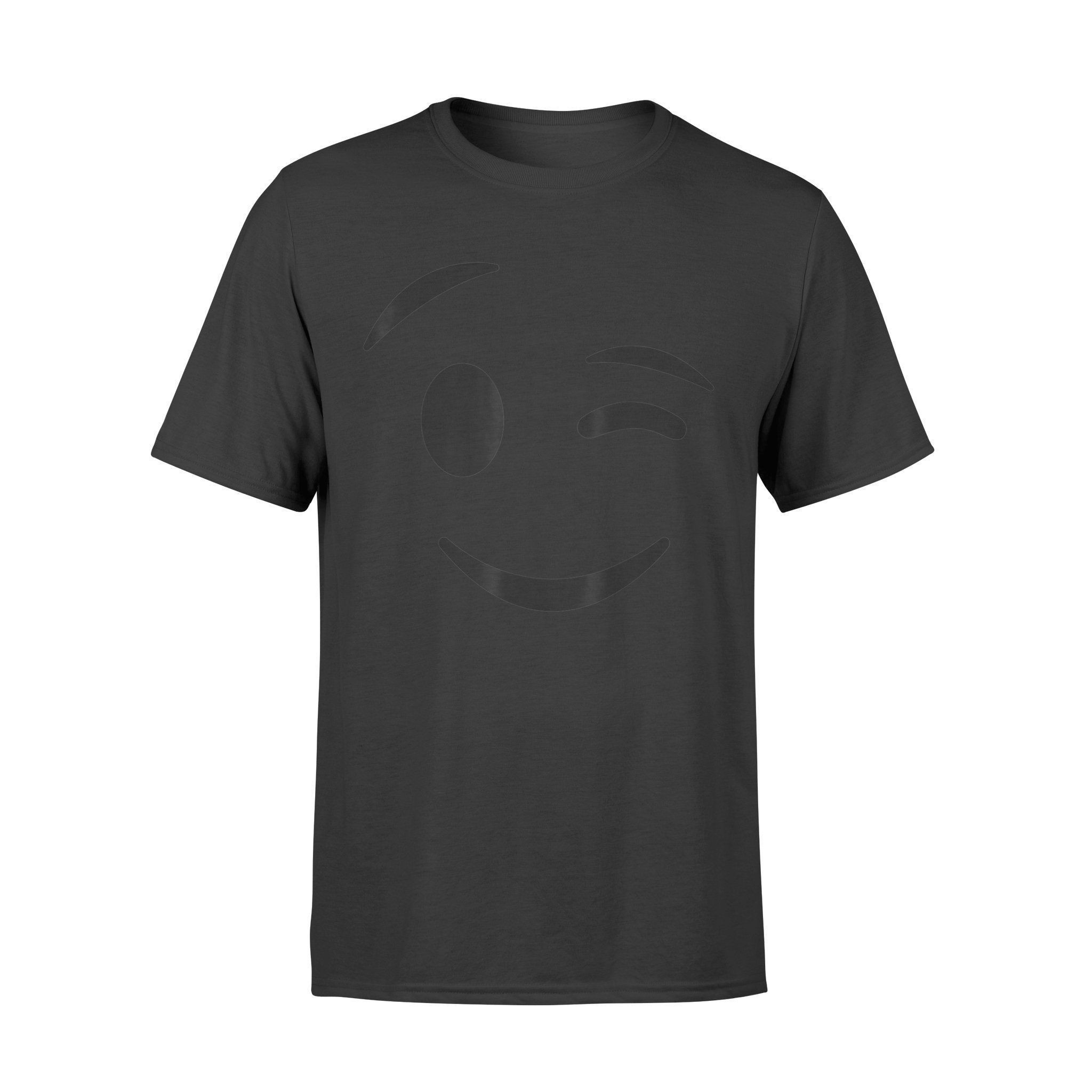 Halloween T-Shirt Emojis Costume Shirt Winking Face Wink Emoticon T-Shirt – Standard T-Shirt