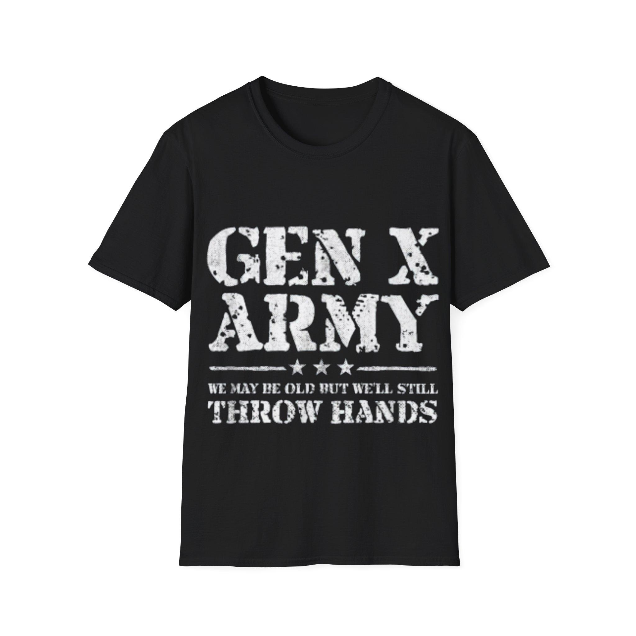 Gen X – Gen Xer – Generation X – Throw Hands – Funny Gen X T-Shirt Graphic & Letter Print T-Shirt