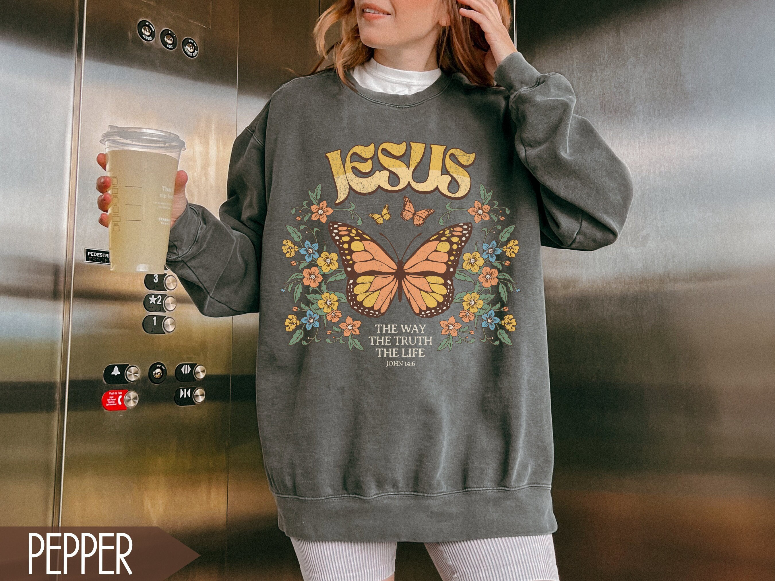 Boho Christian Sweatshirt For Women, Comfort Colors Jesus Sweatshirt, Trendy Christian Crewneck, Faith Based Apparel, Girls Christian Gift