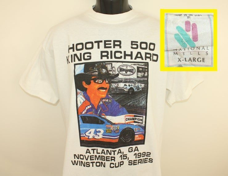 King Richard Petty Distressed Vintage Shirt 90S 1992 Nascar Hooter 500 Winston Cup Series Atlanta Georgia Shirt