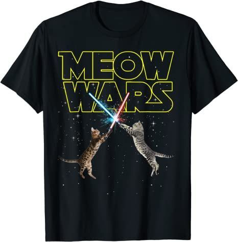 Meow Wars – Space Cat – Laser Cat – Funny Cat Lover Gift T-Shirt