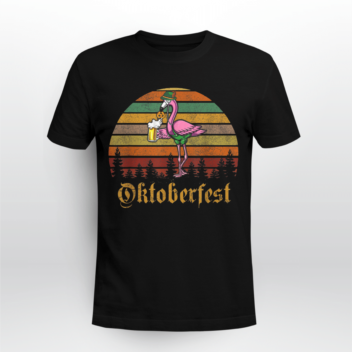 Retro Vintage Flamingo Beer Octoberfest Shirt