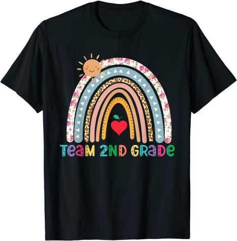 Back To School 2021 – Team 2Nd Grade Flowers Rainbow Second Grade Back To School Shirt For Kids And Teachers