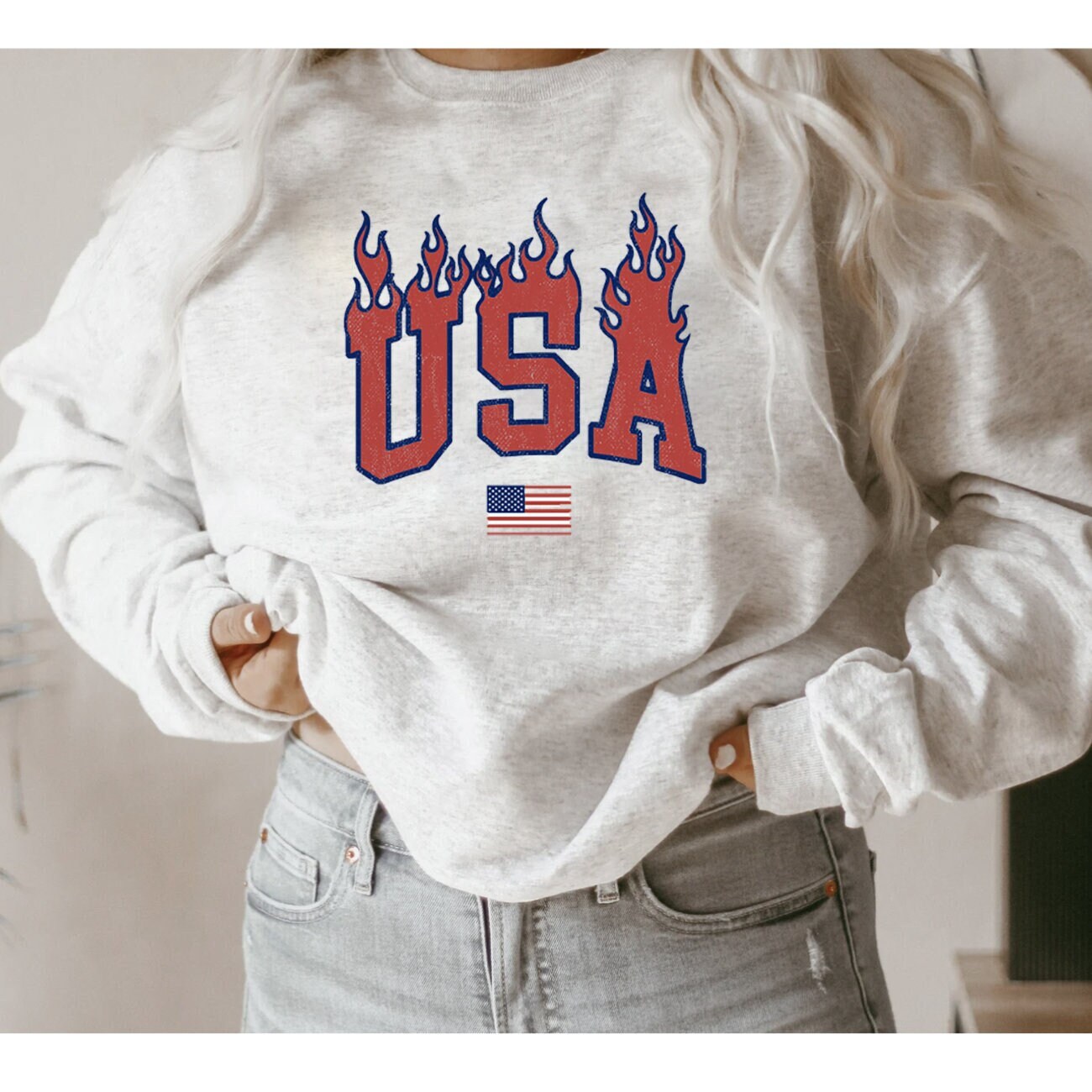 USA Sweatshirt Merica Sweatshirt Fourth Of July Sweatshirt July 4th Sweatshirt Independence Day Sweatshirt Vintage USA Sweatshirt Retro USA