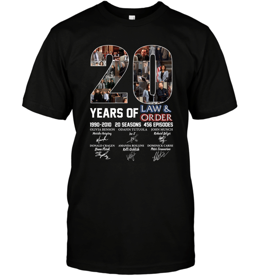 20 Years Of Law And Order 1990-2010 Thank You For The Memories Fans Shirt T-Shirt