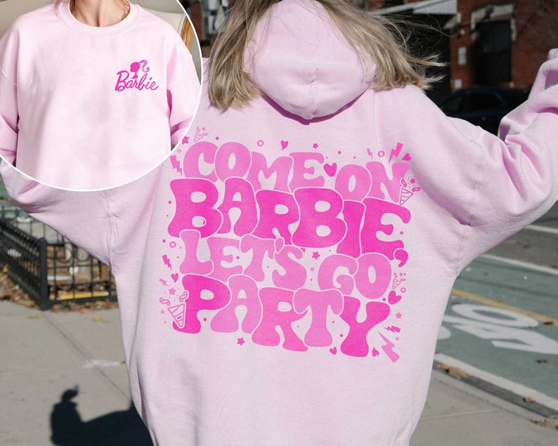 Come On Let’S Go Party Double Letter Print Hoodie