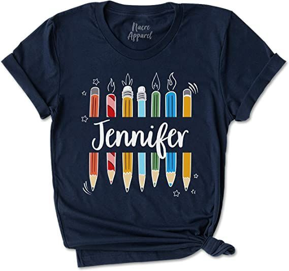 Back To School 2021 – Custom Name Colouring Colored Pencil Back To School Shirt For Kids And Teachers