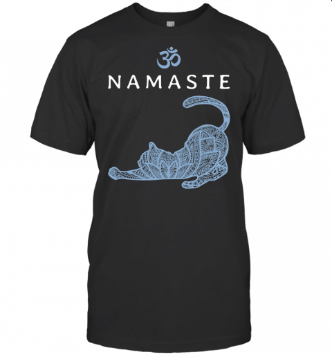 Namaste Cat In Yoga Pose Om Symbol Yoga Gift For Women T Shirt