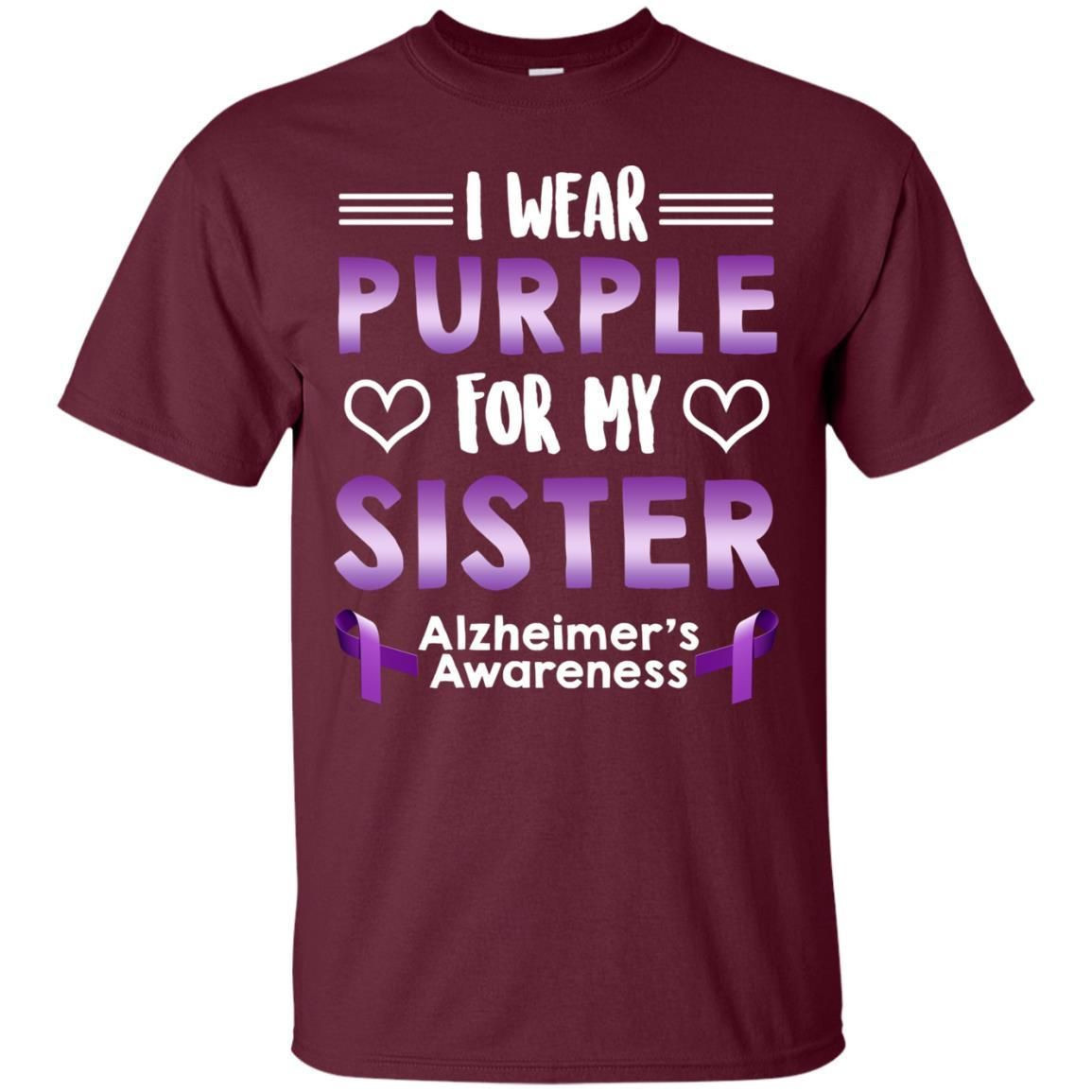 I Wear Purple For My Sister Alzheimers Awareness Shirt