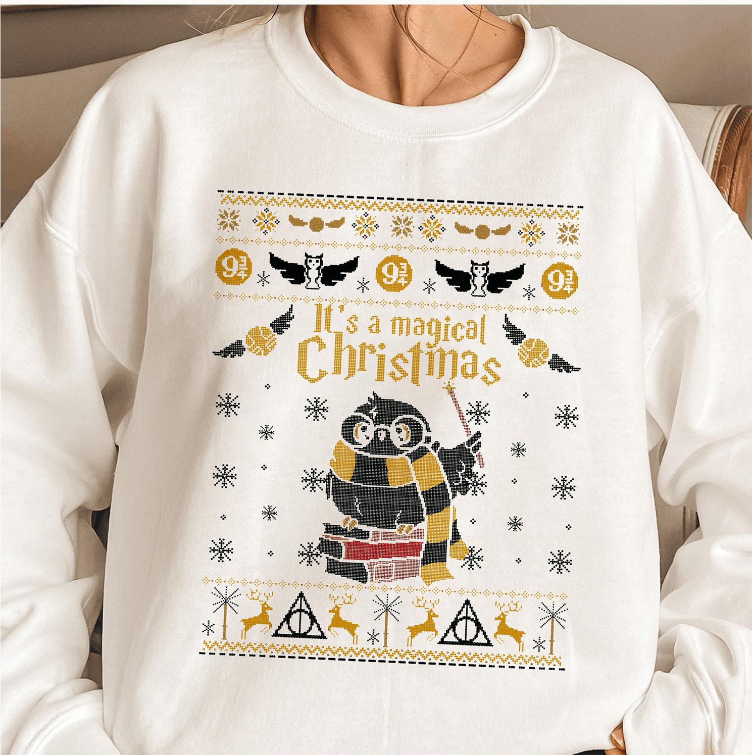 Magic Owl Wizard School Ugly Christmas Sweatshirt