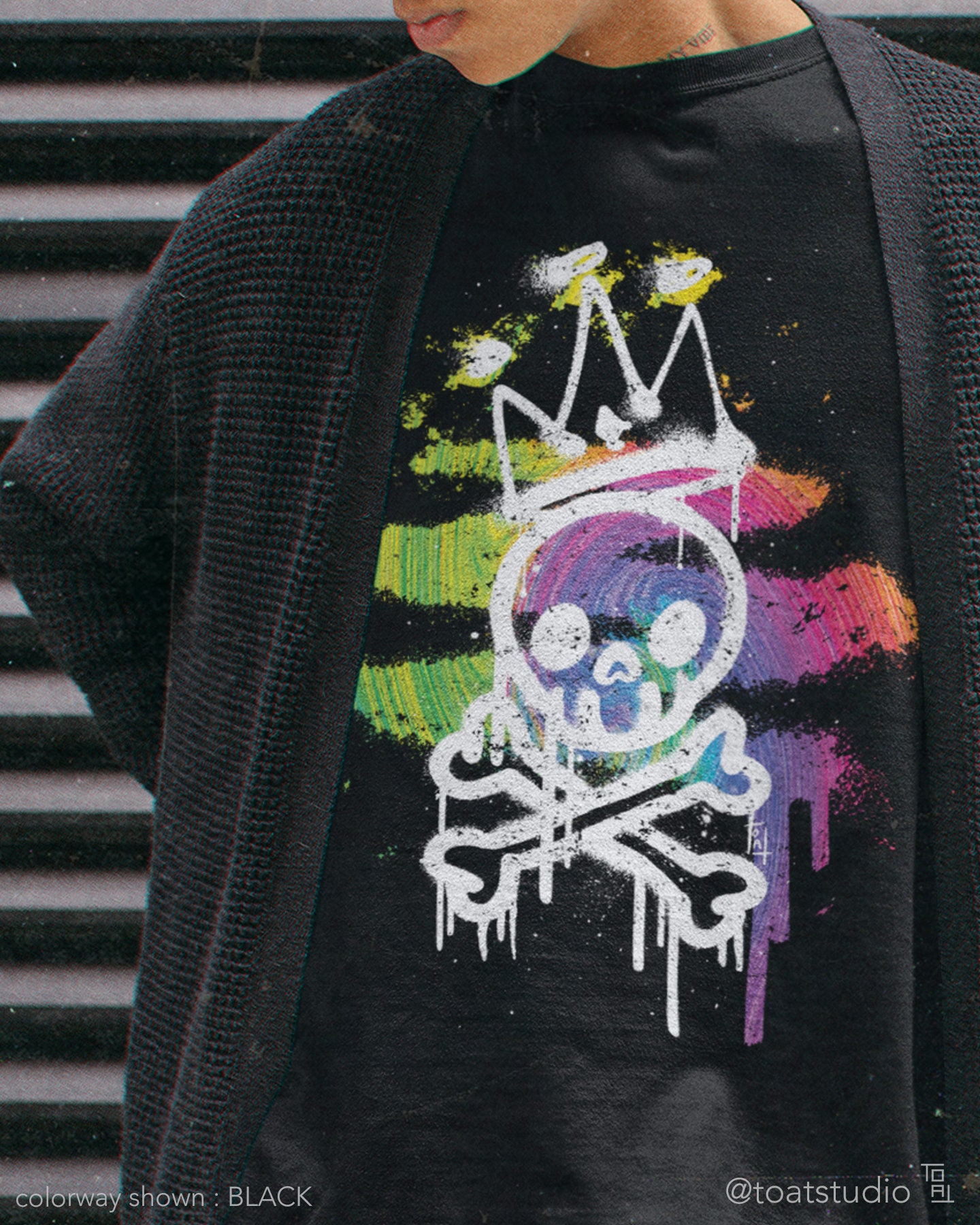 Graffiti Skull Crossbone II Unisex T-shirt, Harajuku Spray Paint, Graffiti Grunge, Kawaii Chibi Skull, Alternative Clothing, Spooky Skull