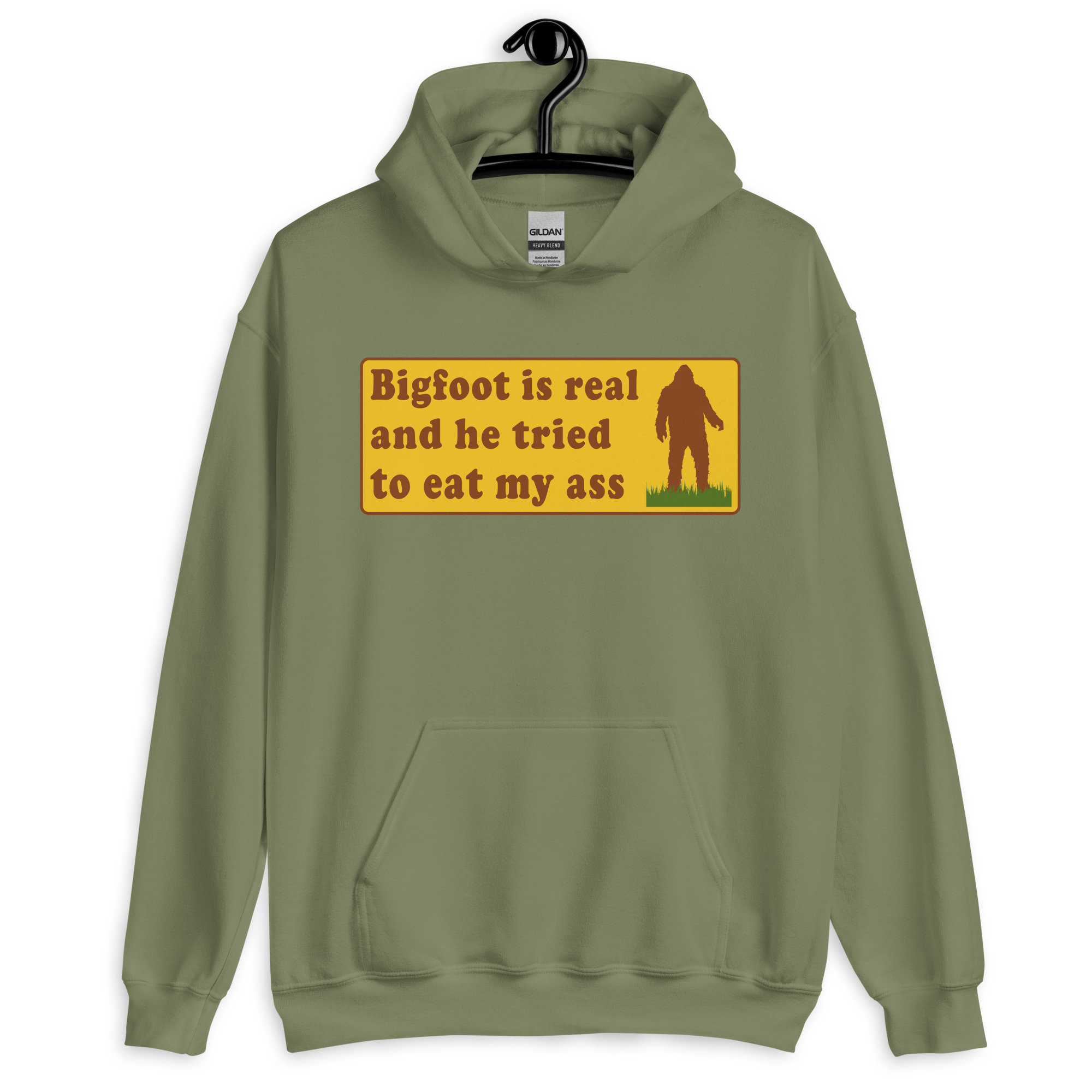 Bigfoot Is Real And He Tried To Eat My Ass – Meme, Oddly Specific, Sasquatch, Cryptid Hoodie