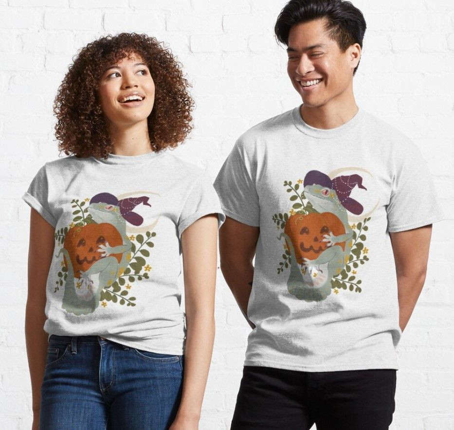 Leopard Gecko And Jack-O-Lantern Classic T-Shirt