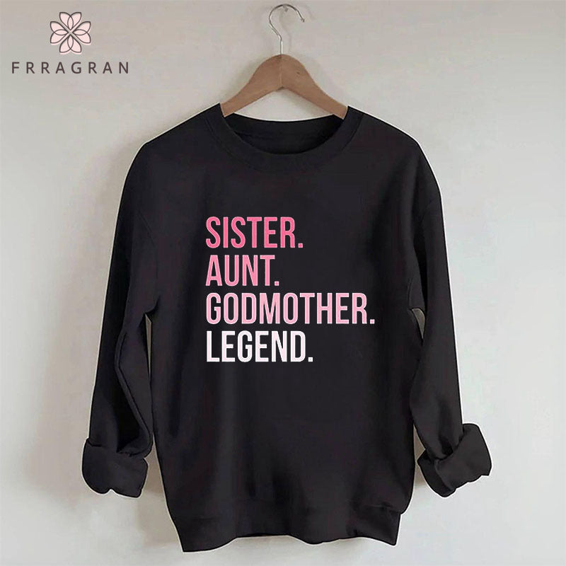 Funny Sister Letter Print Casual Sweatshirt