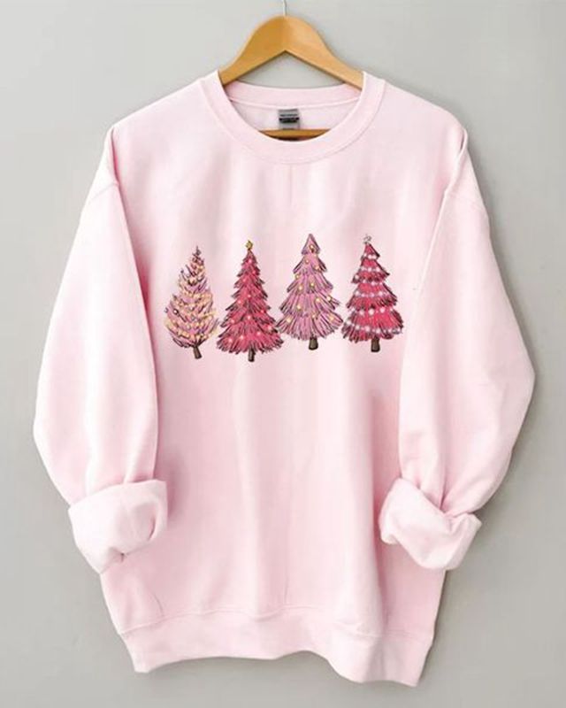 Merry Christmas Womens Sweatshirt Trees Shirt