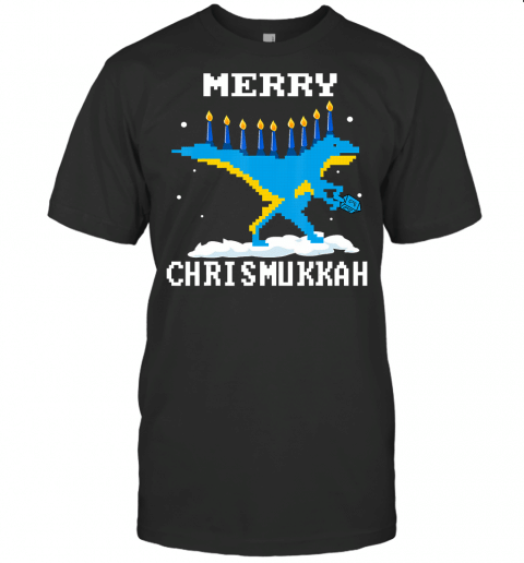 Cute Merry Chrismukkah Menorasaurus Hanukkah Dinosaur Rex T Shirt