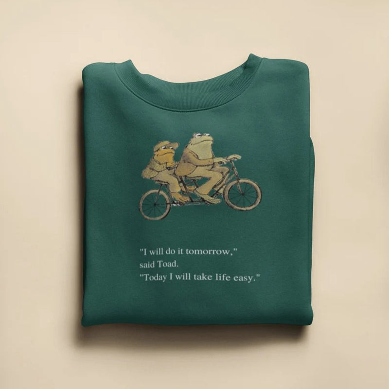 Frog And Toad Riding Bike Unisex Sweatshirt