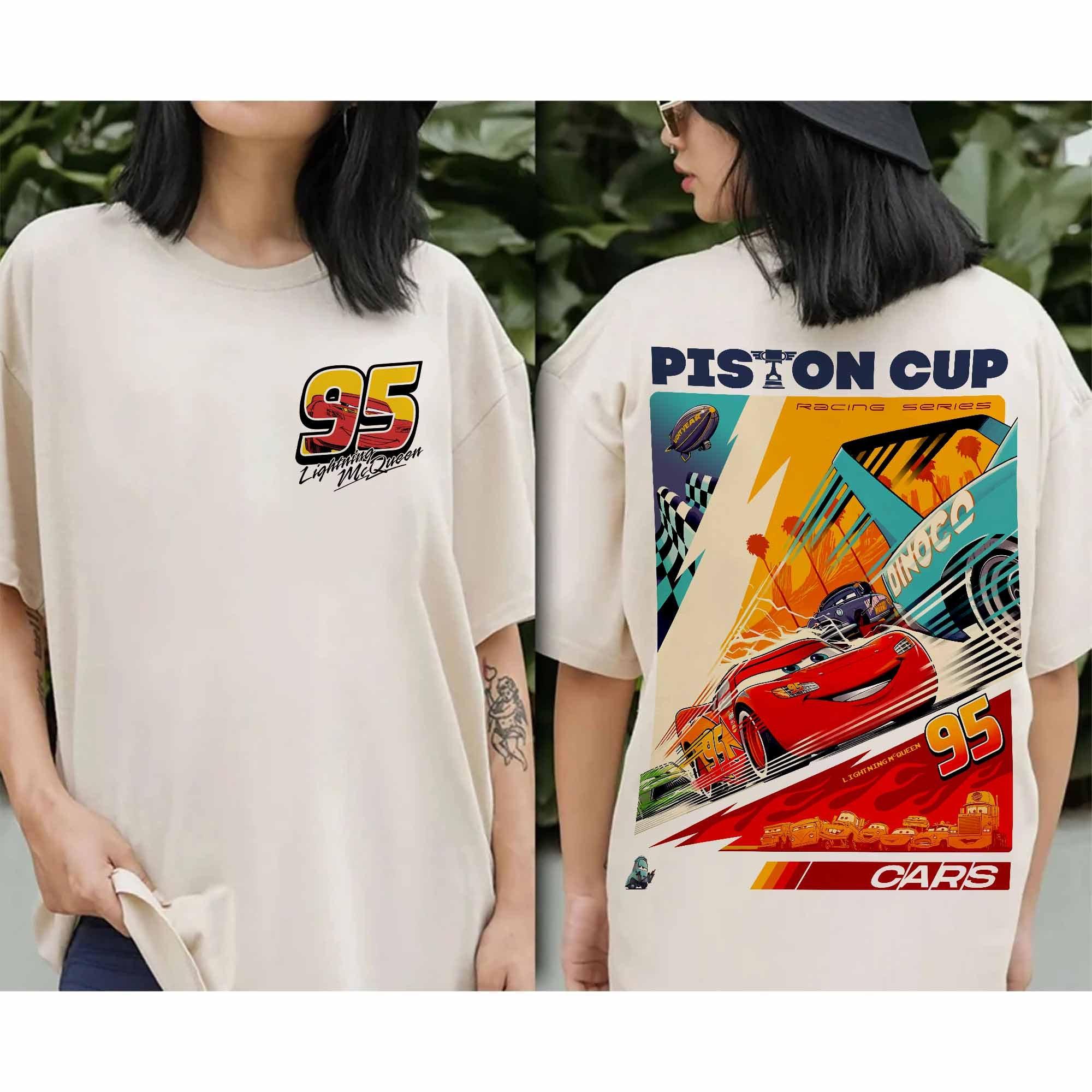 Lightning Mc.Queen Piston Cup Two Sided Gildan Unisex T-Shirt Cotton