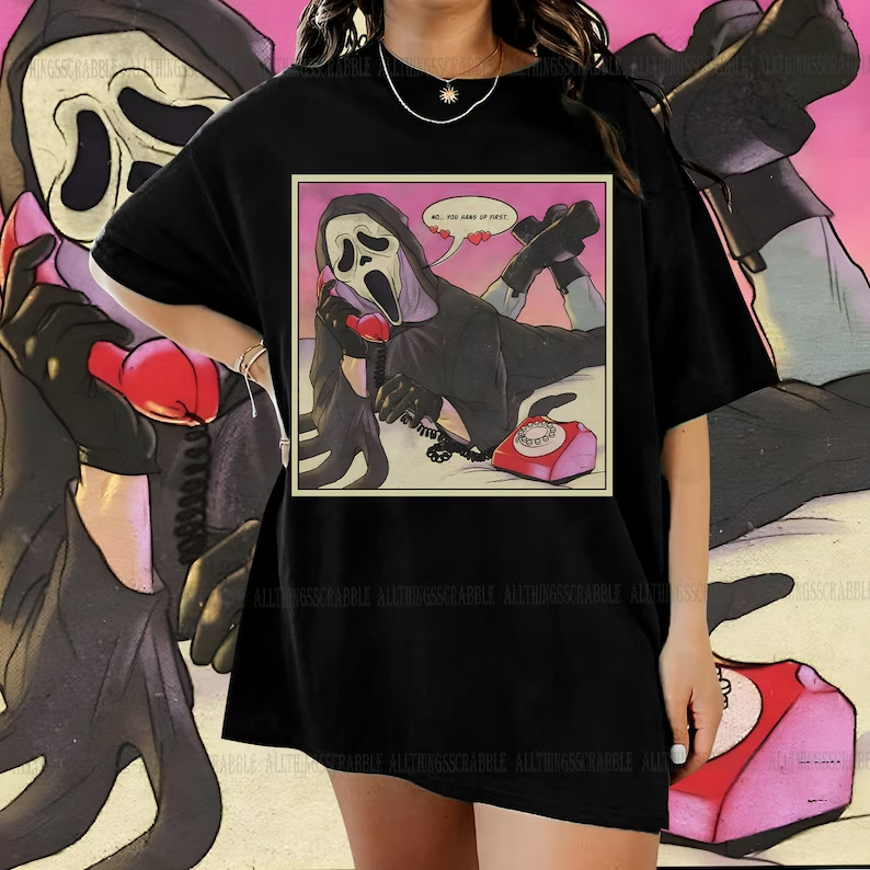 Scream Ghostface No You Hang Up First Crewneck Shirt