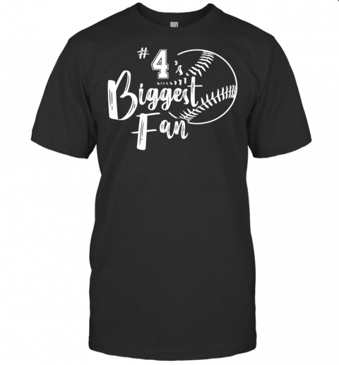 Four 4 Biggest Fan Shirt Softball Mom Dad Sister Brother 04