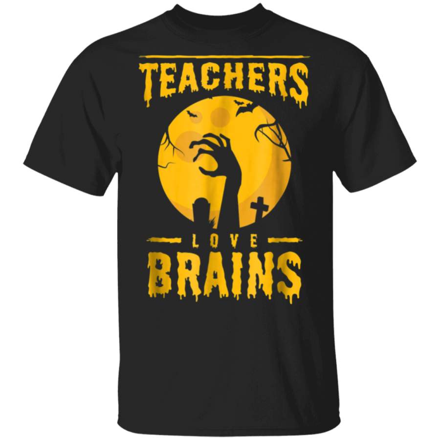 Halloween Teachers Love Brains Shirt Zombie School Gift